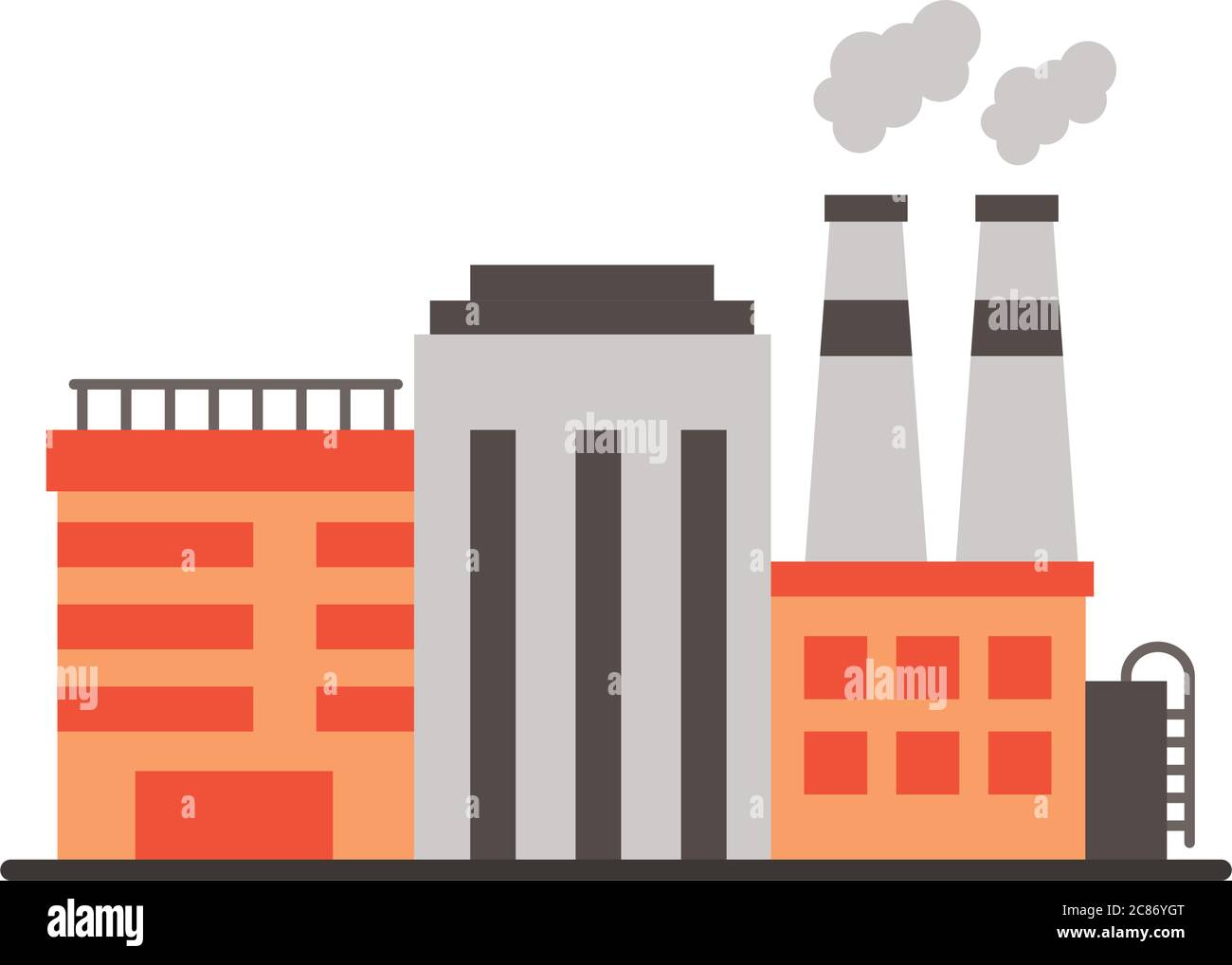 bâtiments industriels et cheminées de style plat icônes vecteur illustration design Illustration de Vecteur