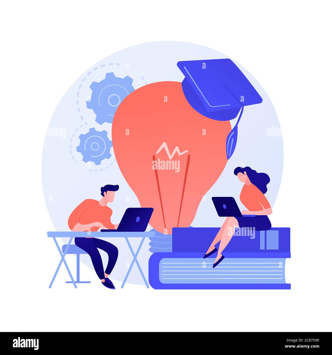 Intéressant faits de chimie en ligne recherche vecteur concept métaphore. Illustration de Vecteur