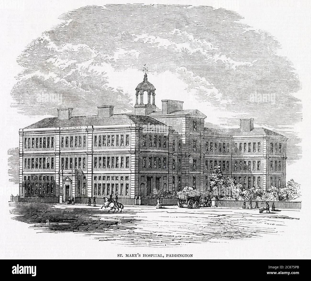 Hôpital St Mary Paddington Date: 1847 Banque D'Images
