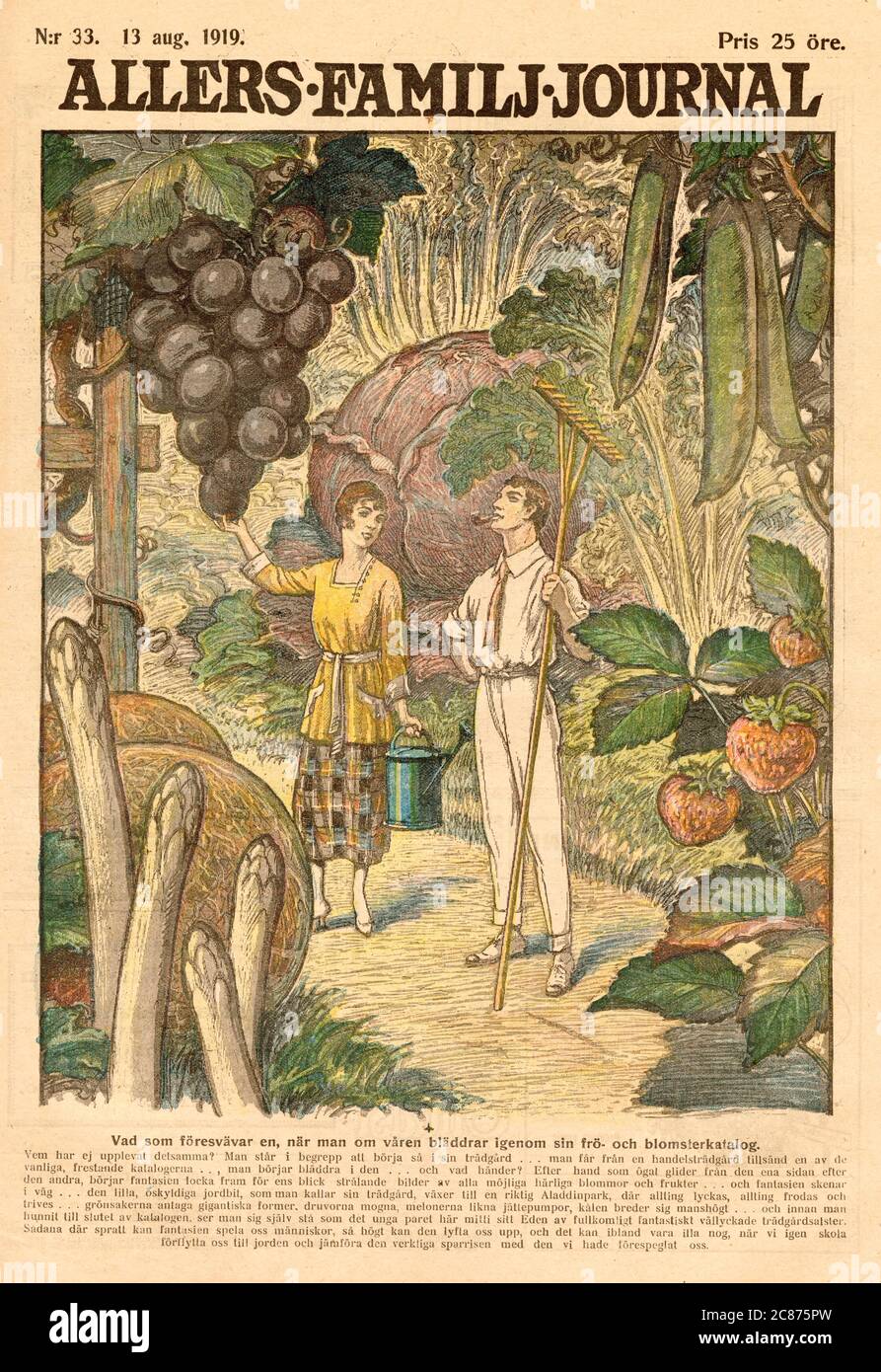 Grâce au génie génétique, les fruits et légumes seront beaucoup plus grands à l'avenir... Date: 1919 Banque D'Images
