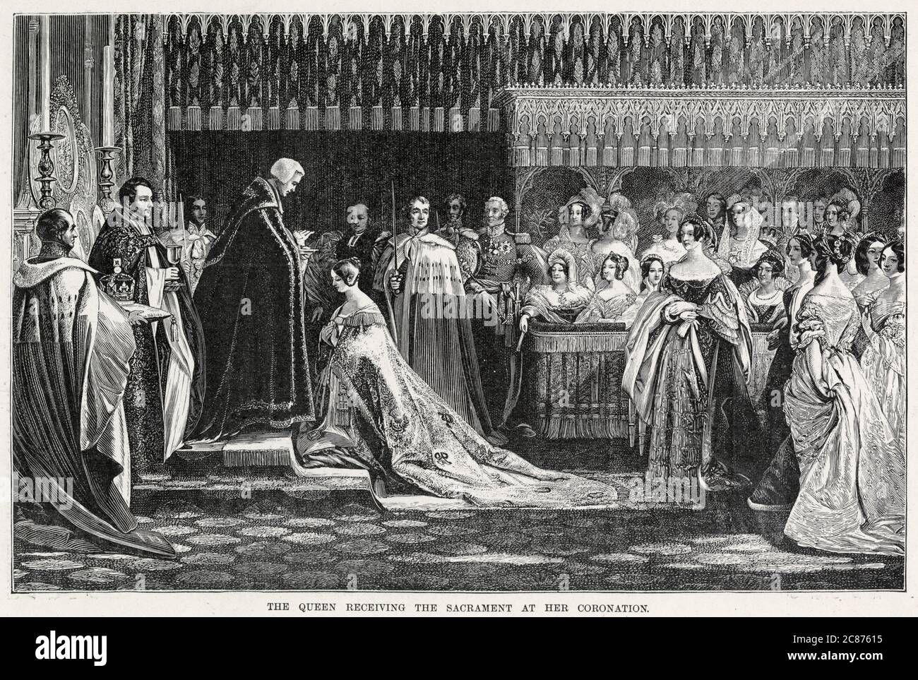 La reine Victoria reçoit le Sacrement 1838 Banque D'Images