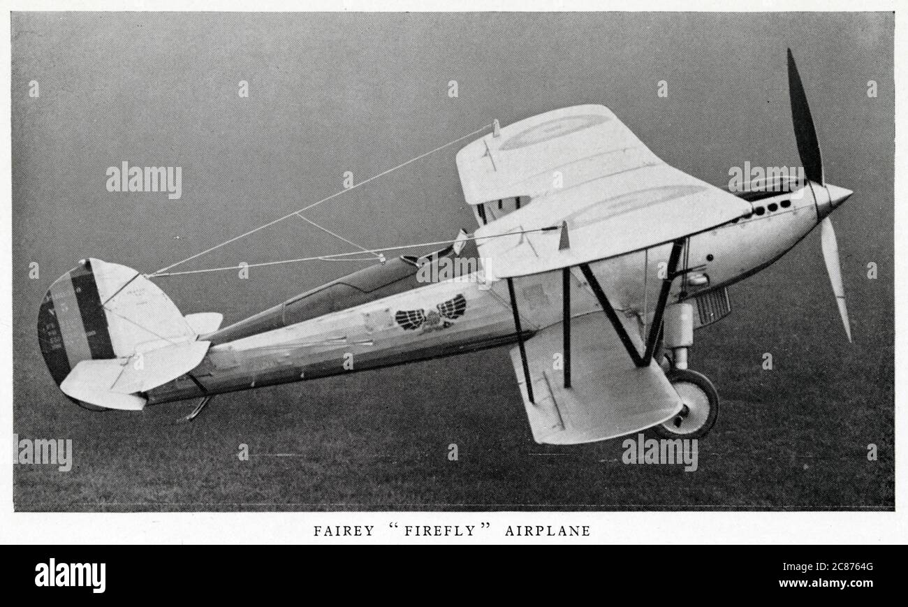 Avion Fairey Firefly en vol. Date: Vers les années 1930 Banque D'Images