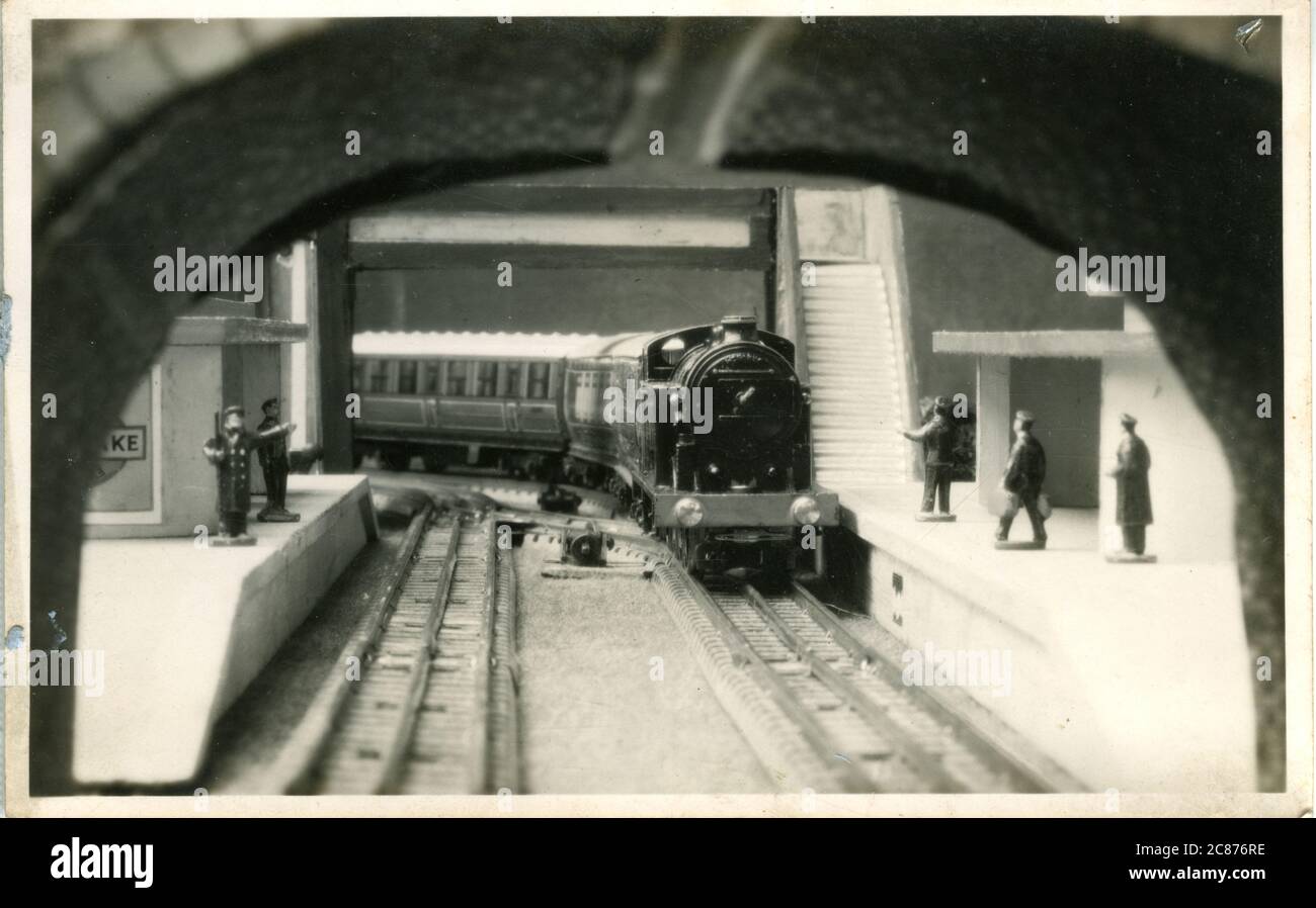 Model Hornby Railway, North Road, Redhill, Reigate, Surrey, Angleterre. années 1930 Banque D'Images
