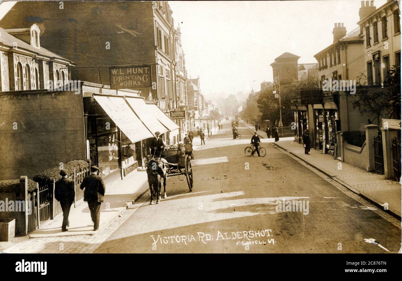 Victoria Road, Aldershot, Rushmoor, Hampshire, Angleterre. 1915 Banque D'Images