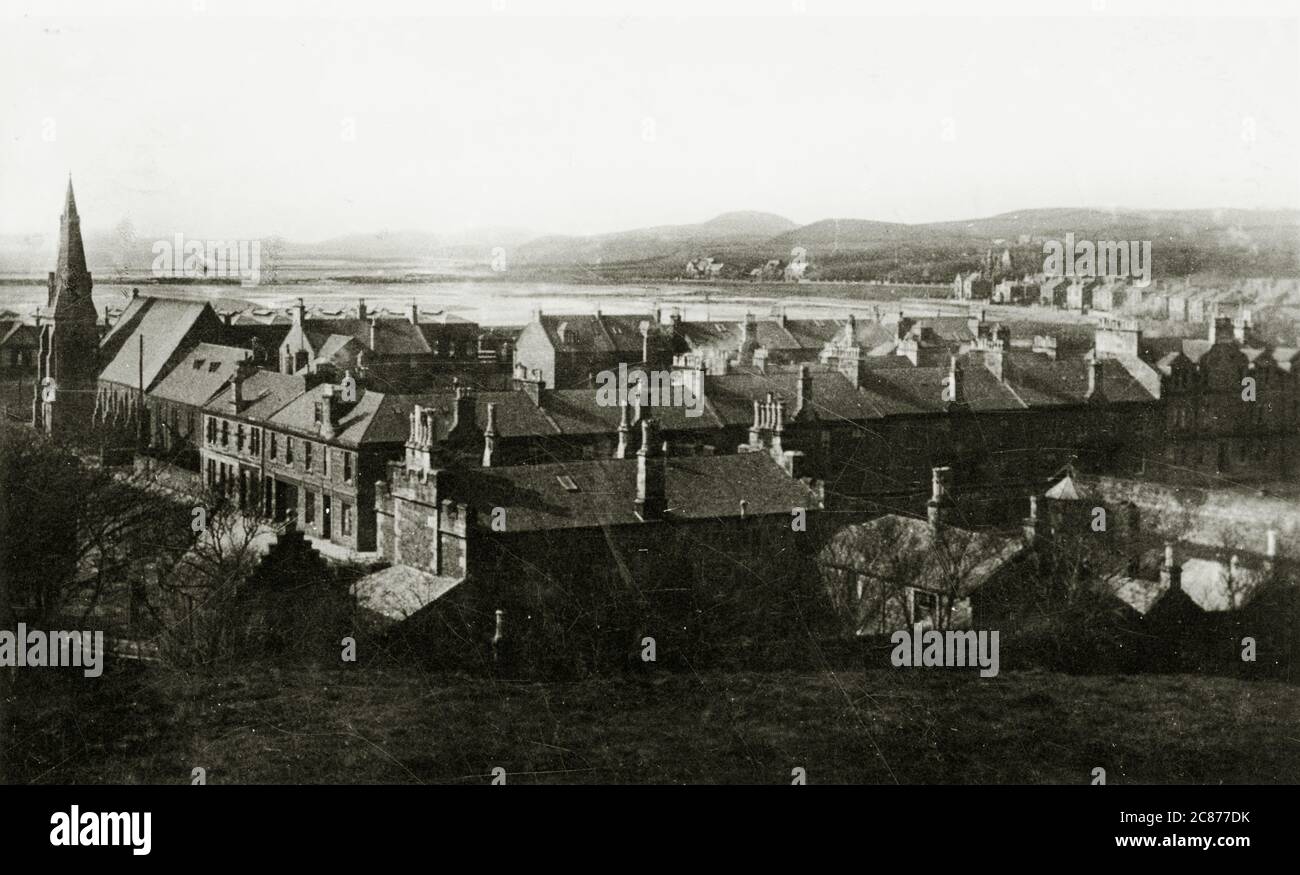 Vue générale depuis Castle Hill, Ardrossan, Saltcoats, Ayrshire, Écosse. Banque D'Images