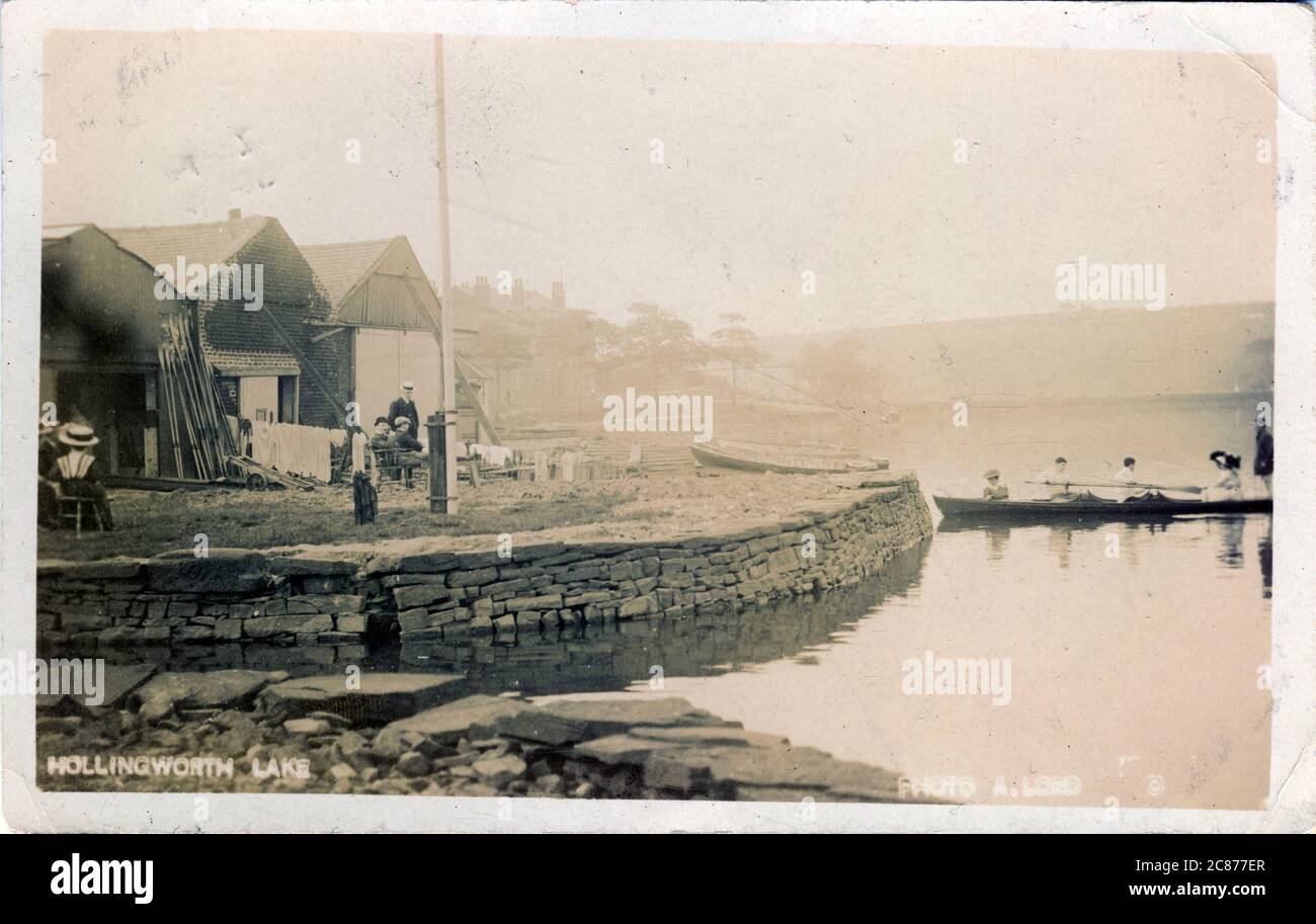 Les huttes, Hollingworth Lake, Littleborough, Rochdale, Lancashire, Angleterre. Banque D'Images
