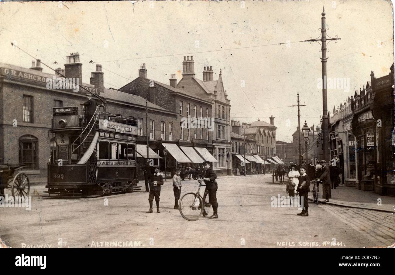 Chemin de fer, Altrincham, Trafford, Manchester, Cheshire, Angleterre. Banque D'Images