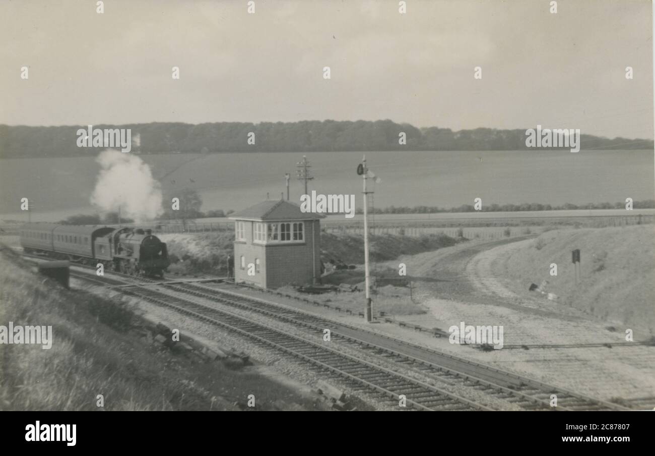 Boîte de signalisation (MSW Railway rejoint Newbury à Westbury Line) Banque D'Images