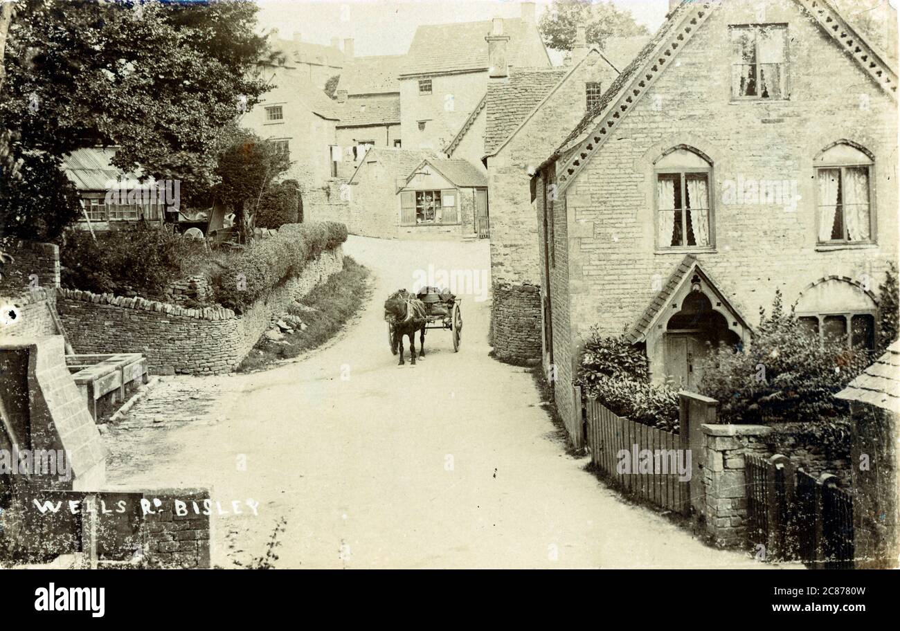 Wells Road, Bisley, Stroud, Bisley-with-Lypiatt, Gloucestershire, Angleterre. Banque D'Images