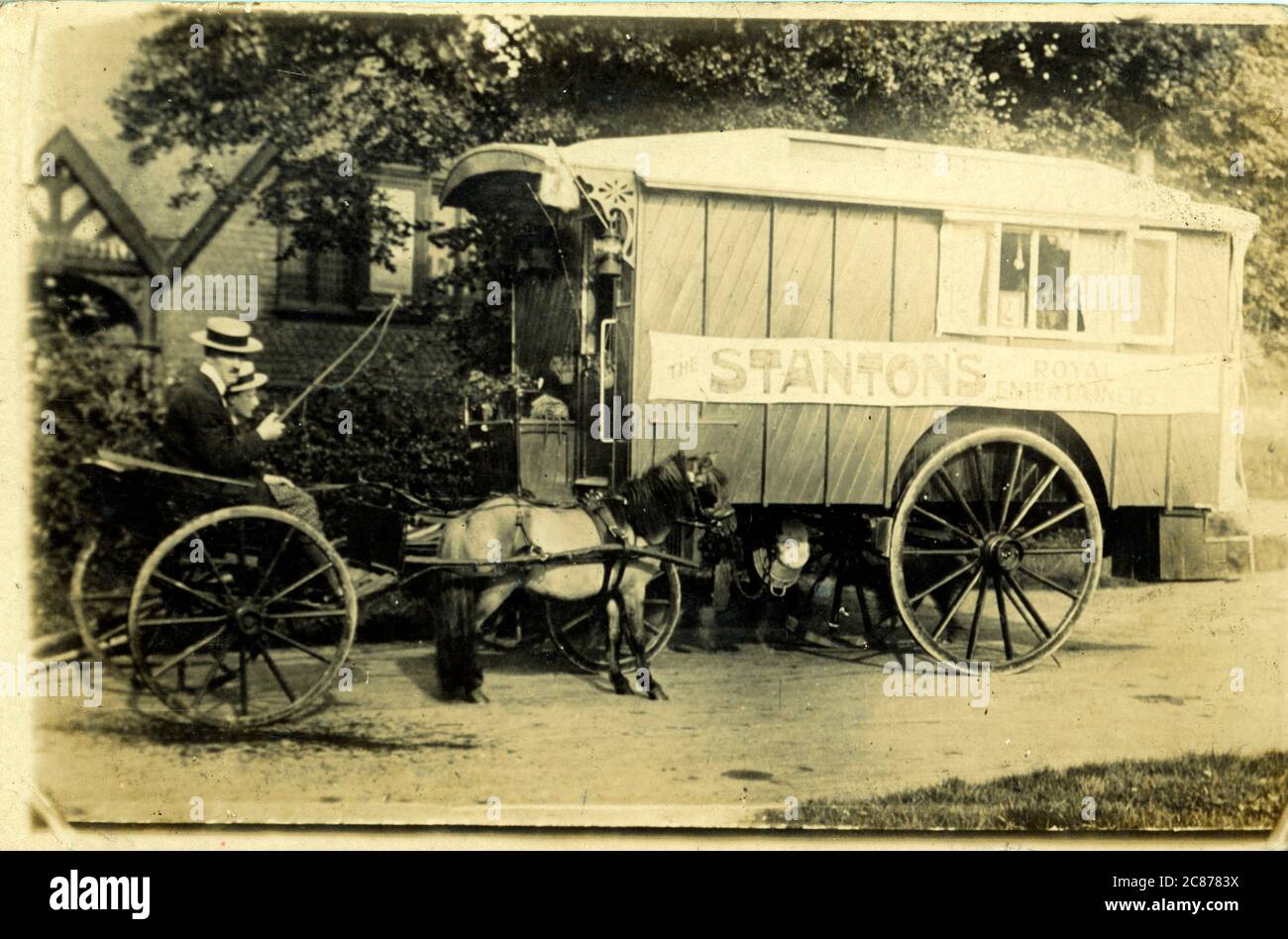 Vintage Caravan (Stanton's Royal Entertainers), Derby, Derbyshire, Angleterre. Banque D'Images