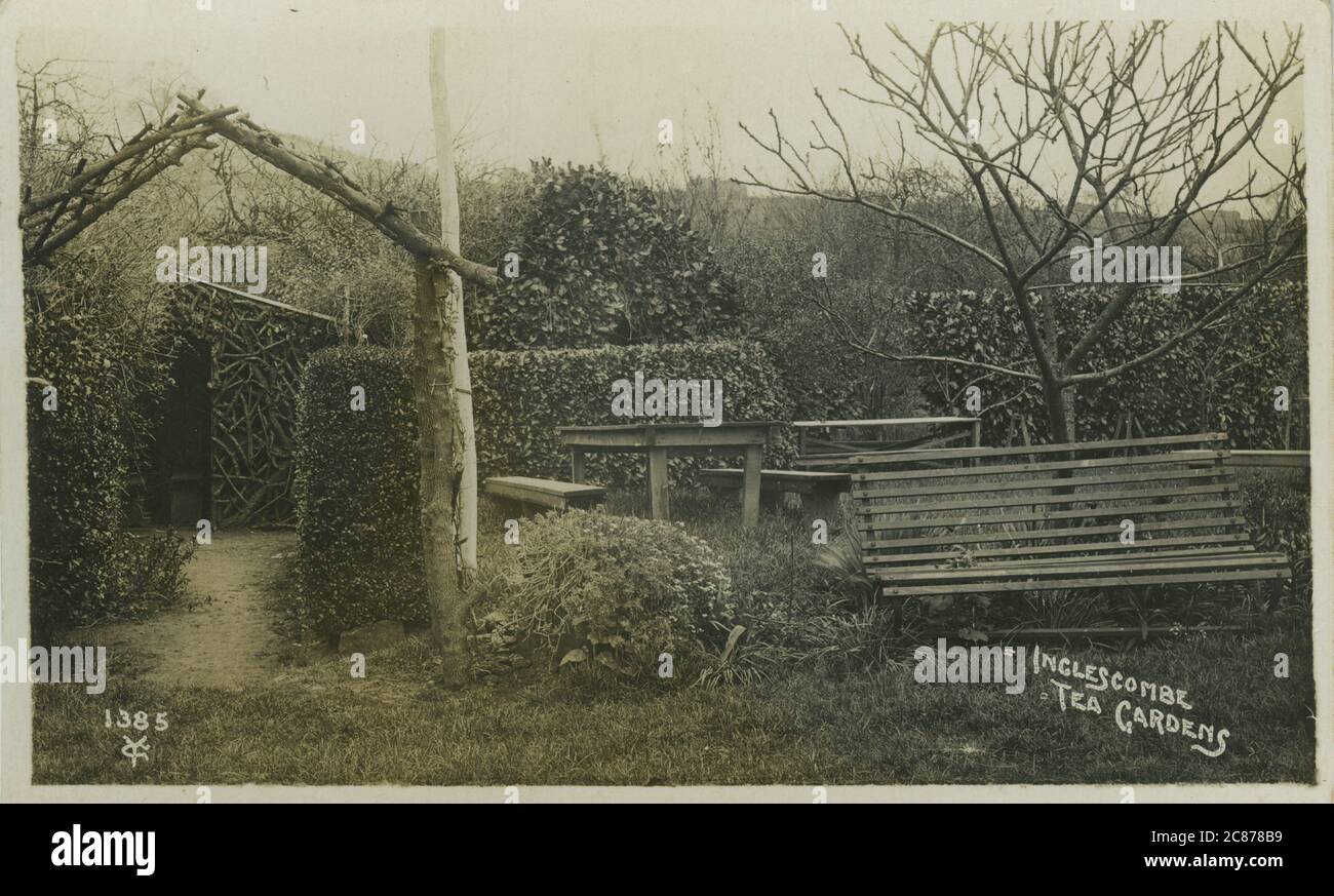 Tea Gardens, Englishcombe (Inglescombe), Bath, Southdown, Somerset, Angleterre. Banque D'Images