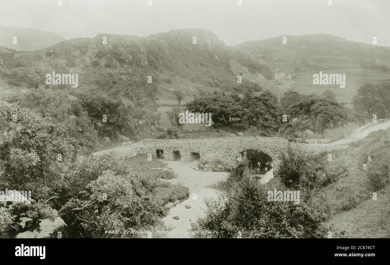 Old Bridge, MCG Pennant, Criccieth, Eifionydd, Cardiganshire, pays de Galles. Banque D'Images