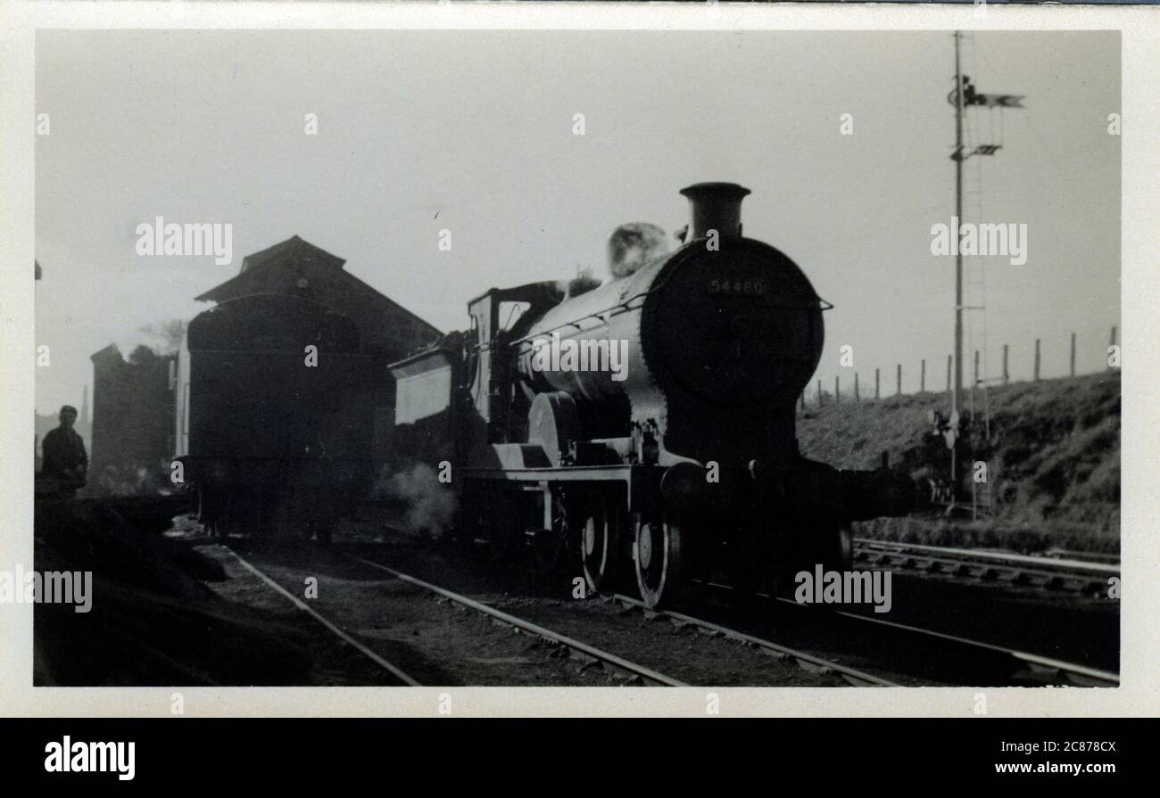 Train Engine Shed, Tain, Ross & Cromarty, Écosse. Date: 1952 Banque D'Images