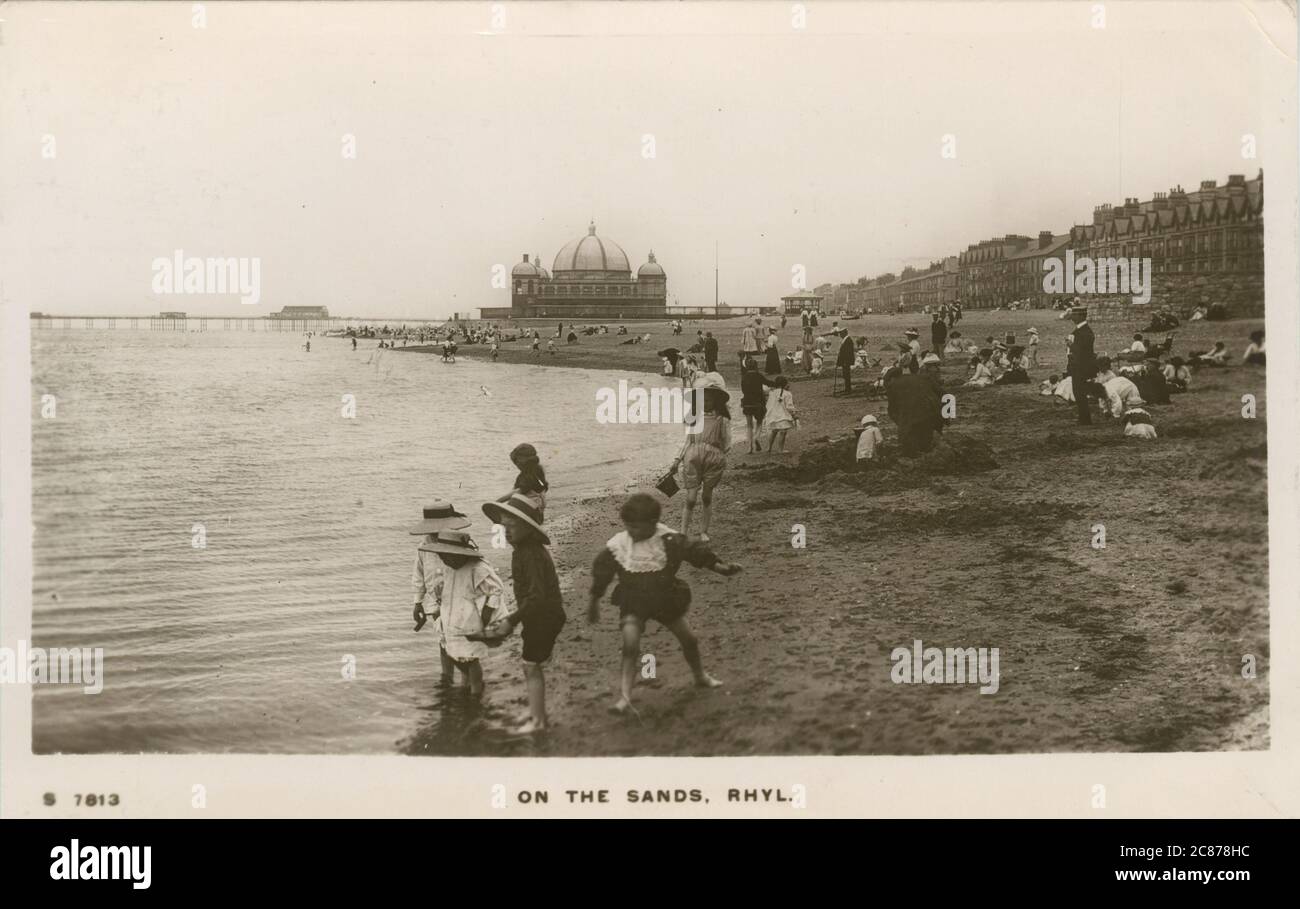 The Sands, Rhyl, Denbighshire, pays de Galles. Date : 1900s Banque D'Images