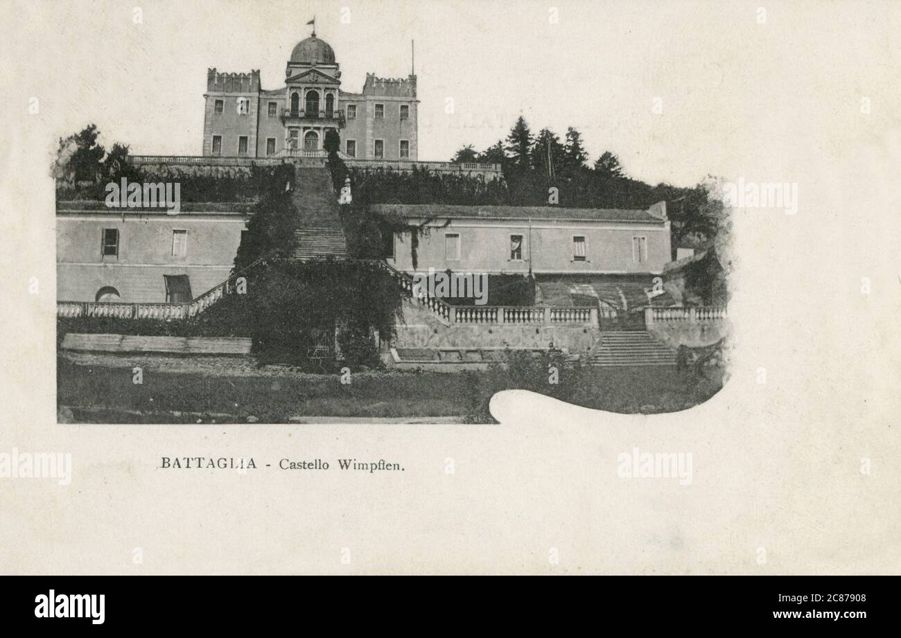 Villa Selvatico - Sartori - achevée en 1650, une villa de style baroque entourée d'un parc conçu par le célèbre paysage gardner Giuseppe Jappeli à Battaglia terme, une ville et une commune dans la région de Vénétie en Italie, dans la province de Padoue. 1904 Banque D'Images