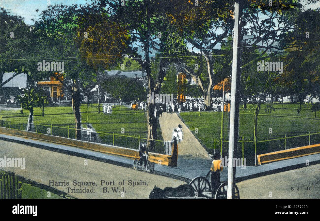 Harris Square, Port d'Espagne, Trinité-et-Tobago, Antilles. Date: Vers 1910 Banque D'Images