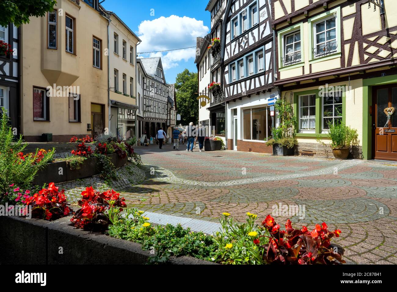 Paysage urbain de la vieille ville idyllique de Linz am Rhein Banque D'Images