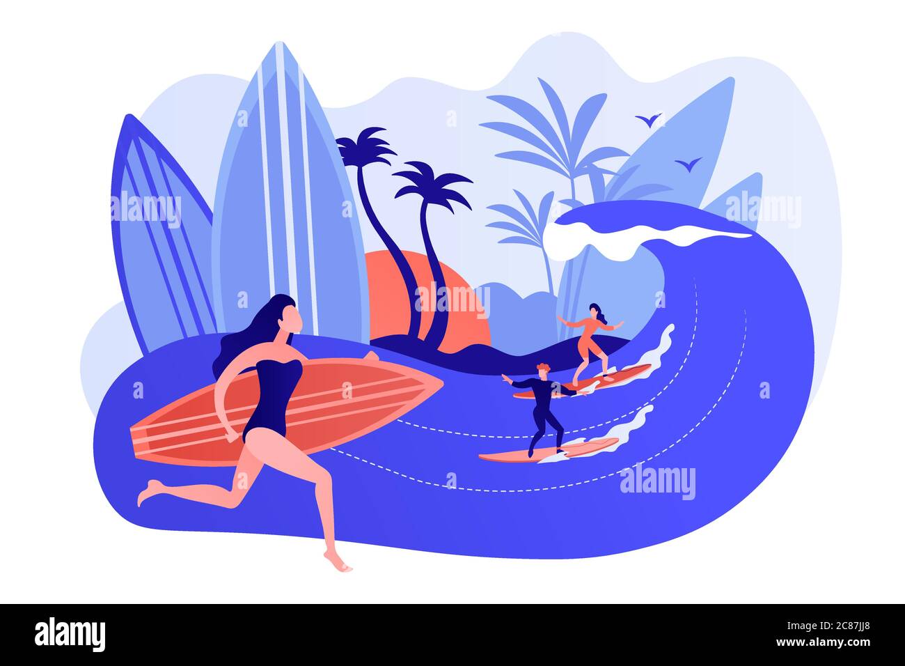 Illustration vectorielle du concept de surf scolaire. Illustration de Vecteur