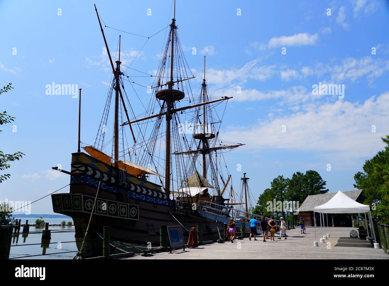 Virginia, États-Unis - 1er juillet 2020 - réplique du navire historique de la colonie de Jamestown Banque D'Images