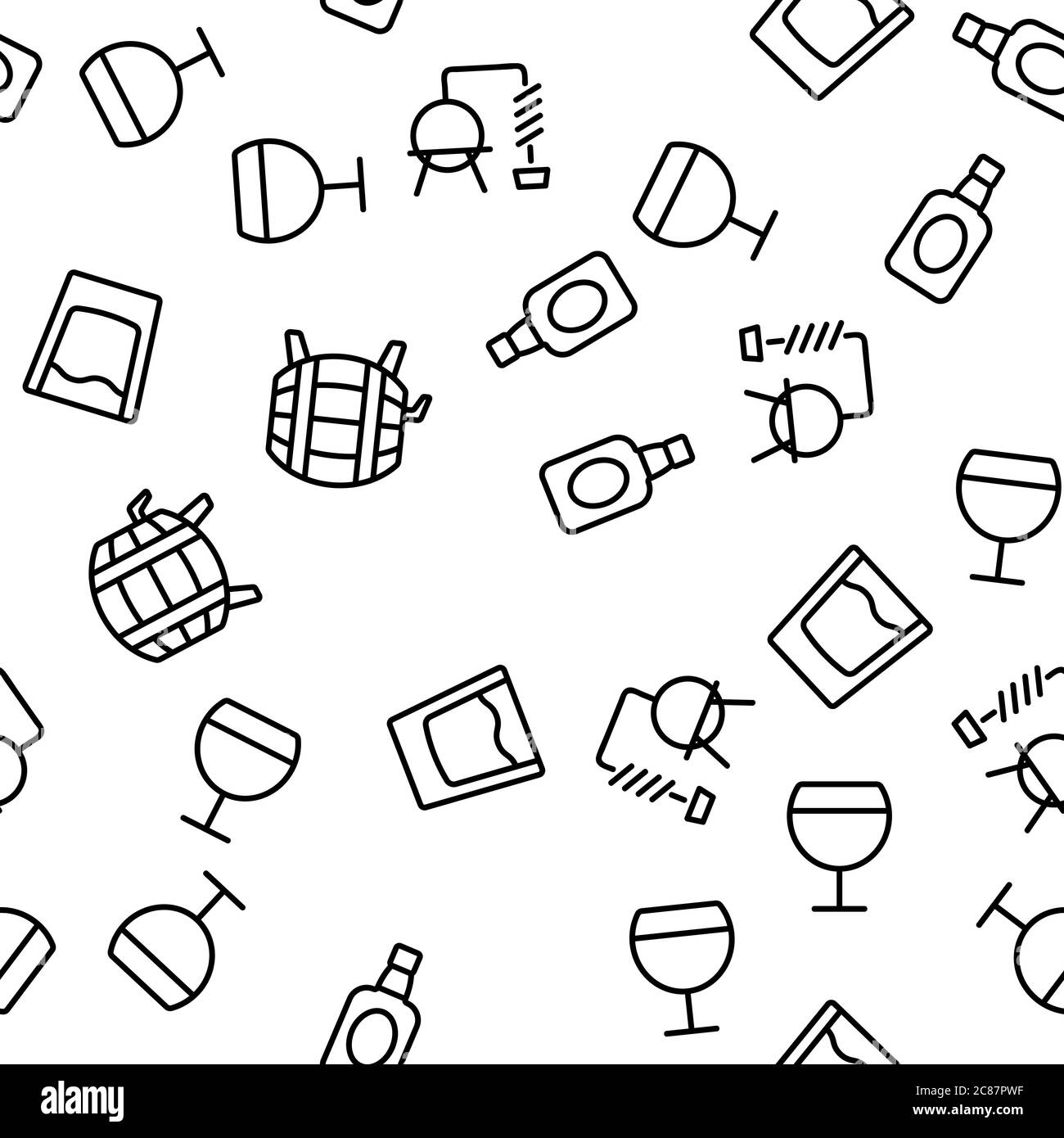 Boisson alcoolisée au whisky Vector Seamless Pattern Illustration de Vecteur