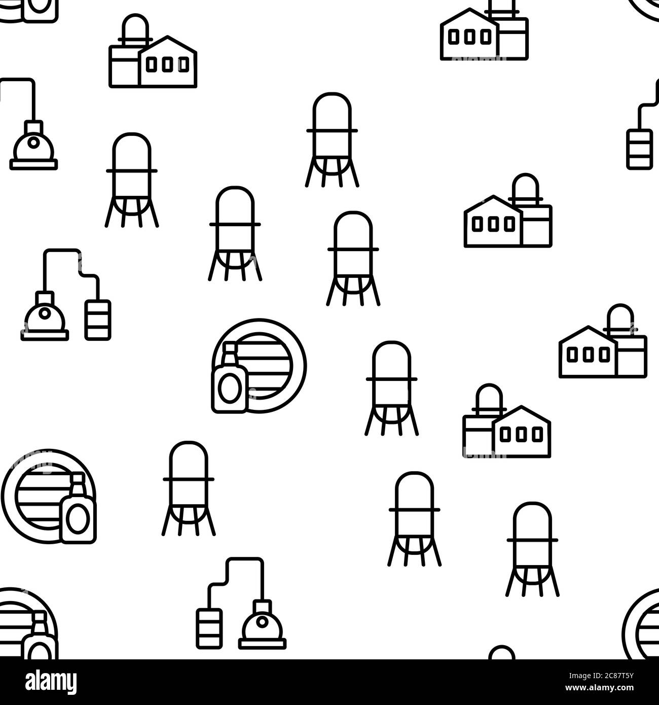 Boisson alcoolisée au whisky Vector Seamless Pattern Illustration de Vecteur