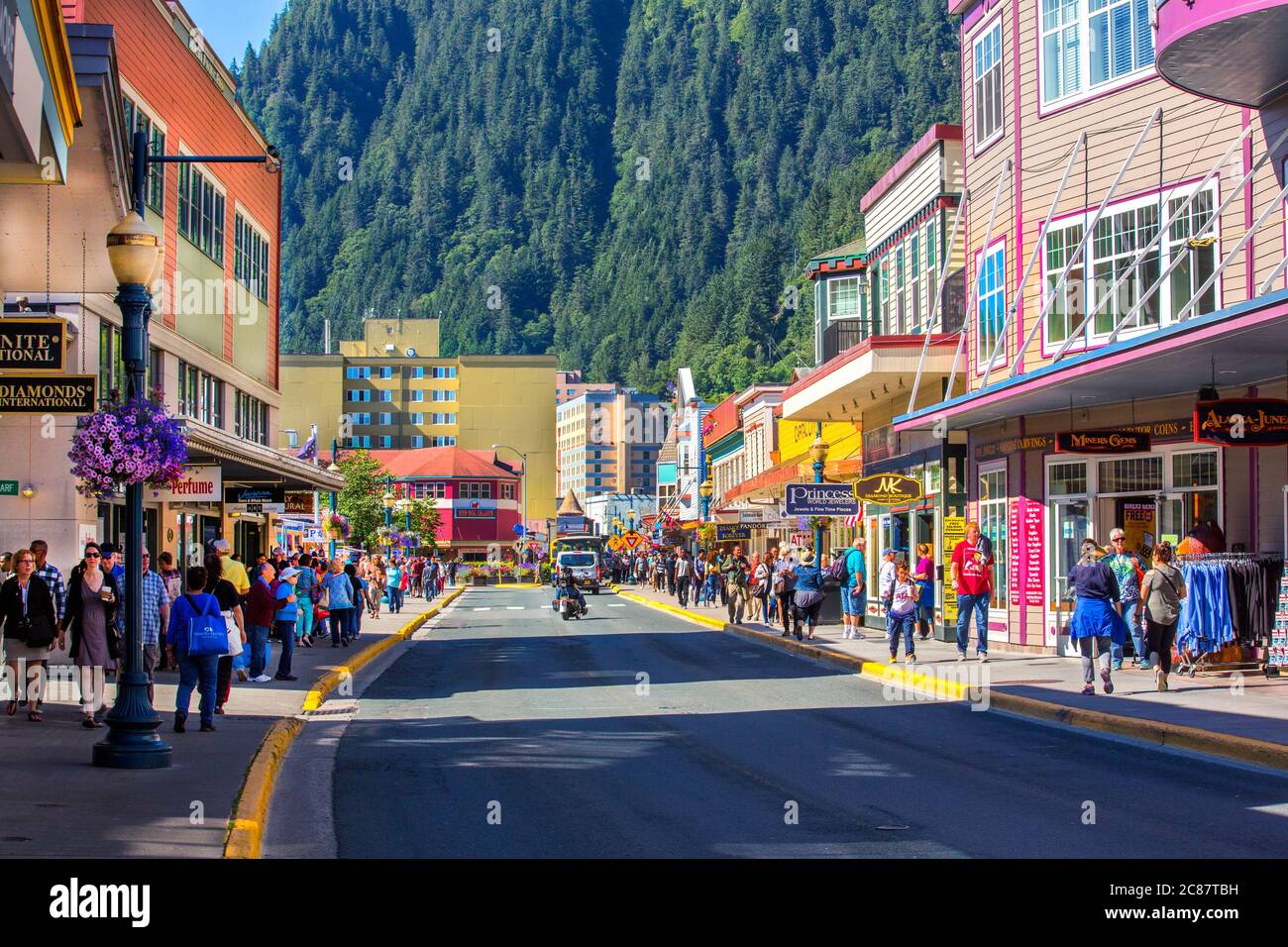 Franklin Street, Juneau,Alaska,boutiques à juneau,touristes,alska,etats-unis,etats-unis, Banque D'Images