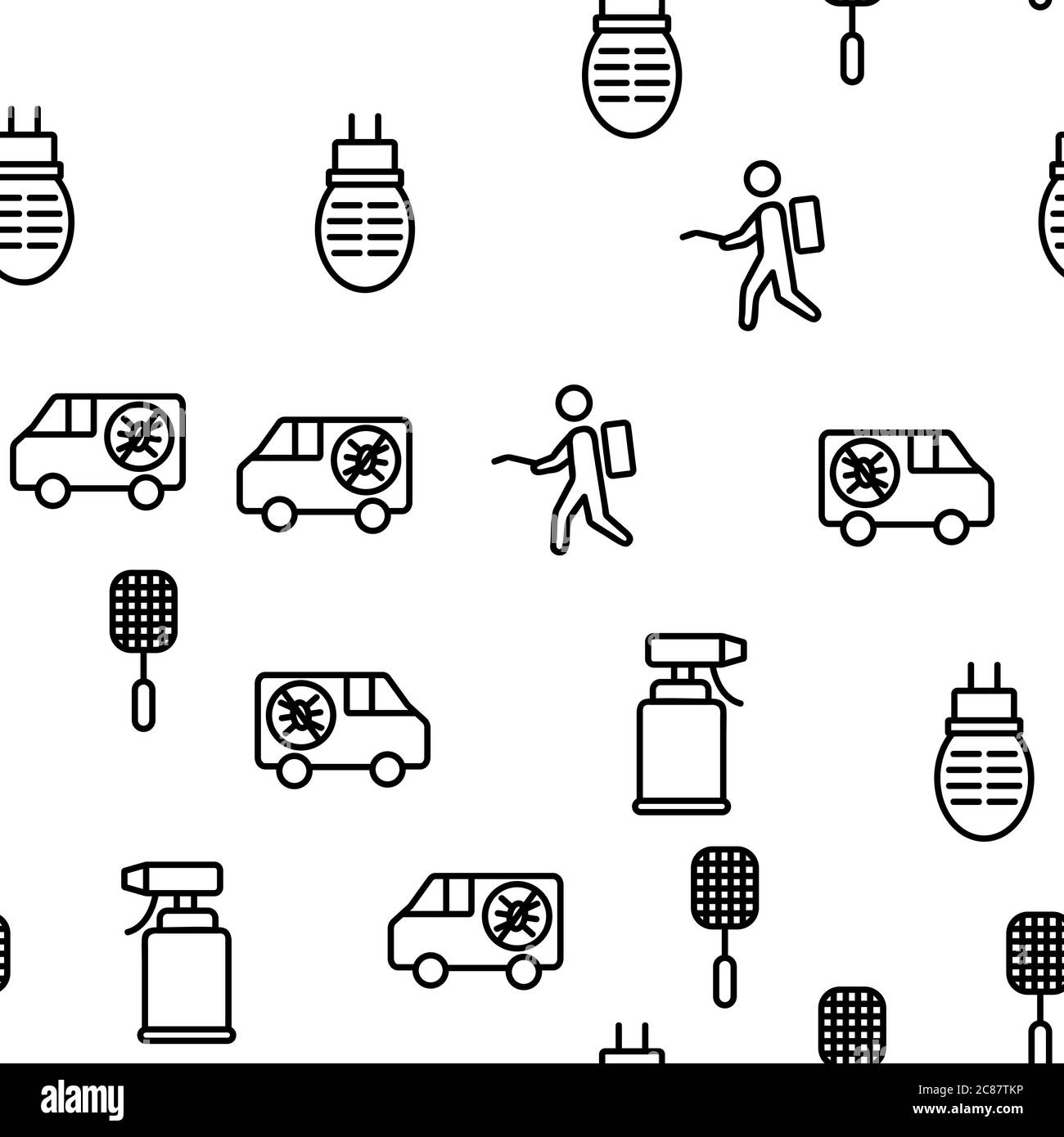Motif sans couture Vector Service de lutte antiparasitaire Illustration de Vecteur