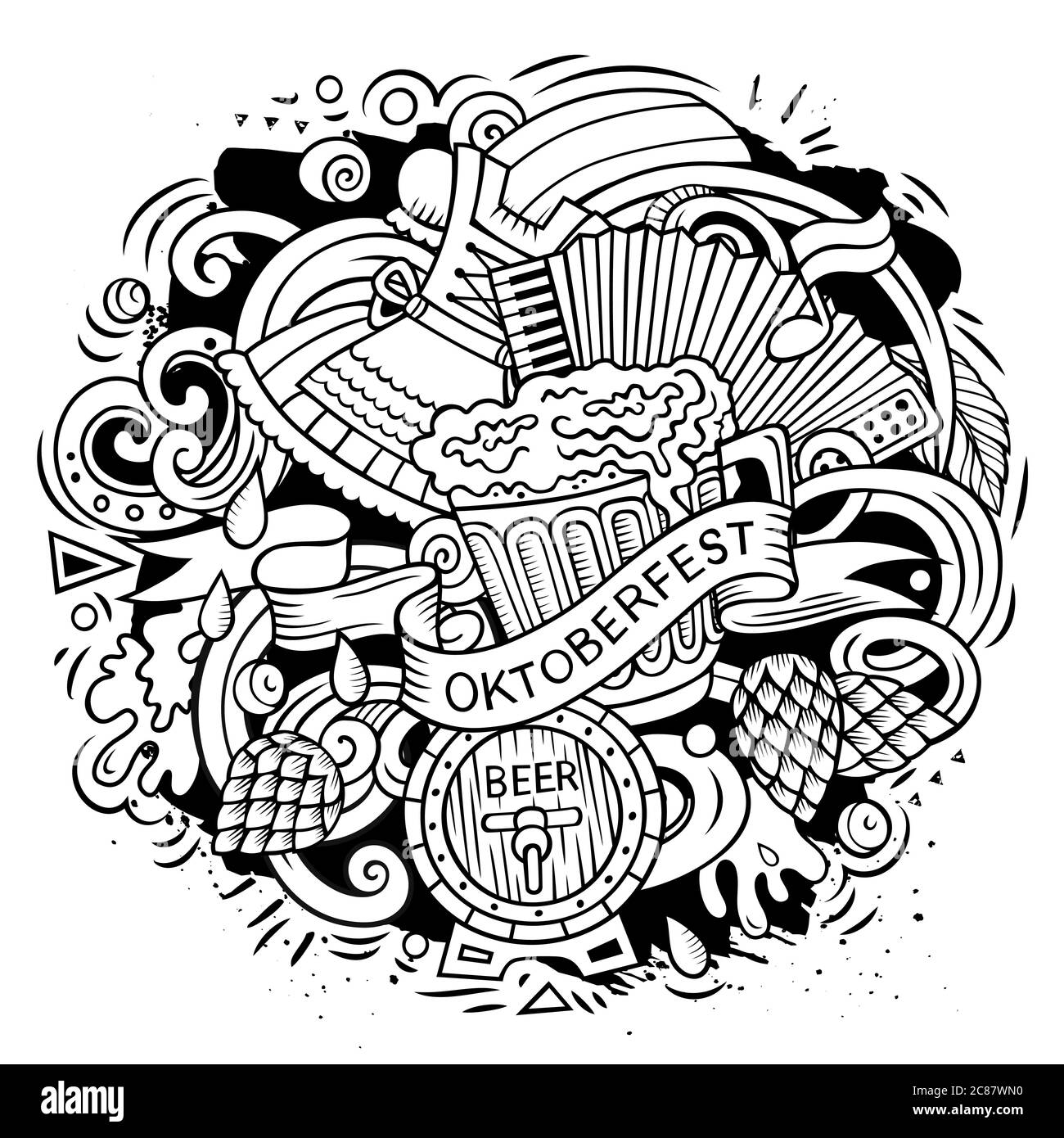 Illustration de la fête de la bière avec dessin animé vectoriel Illustration de Vecteur