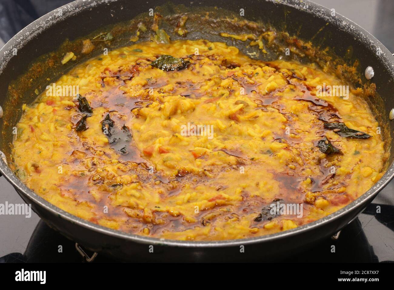 Rajasthani Dal Khichadi fait à la maison Banque D'Images