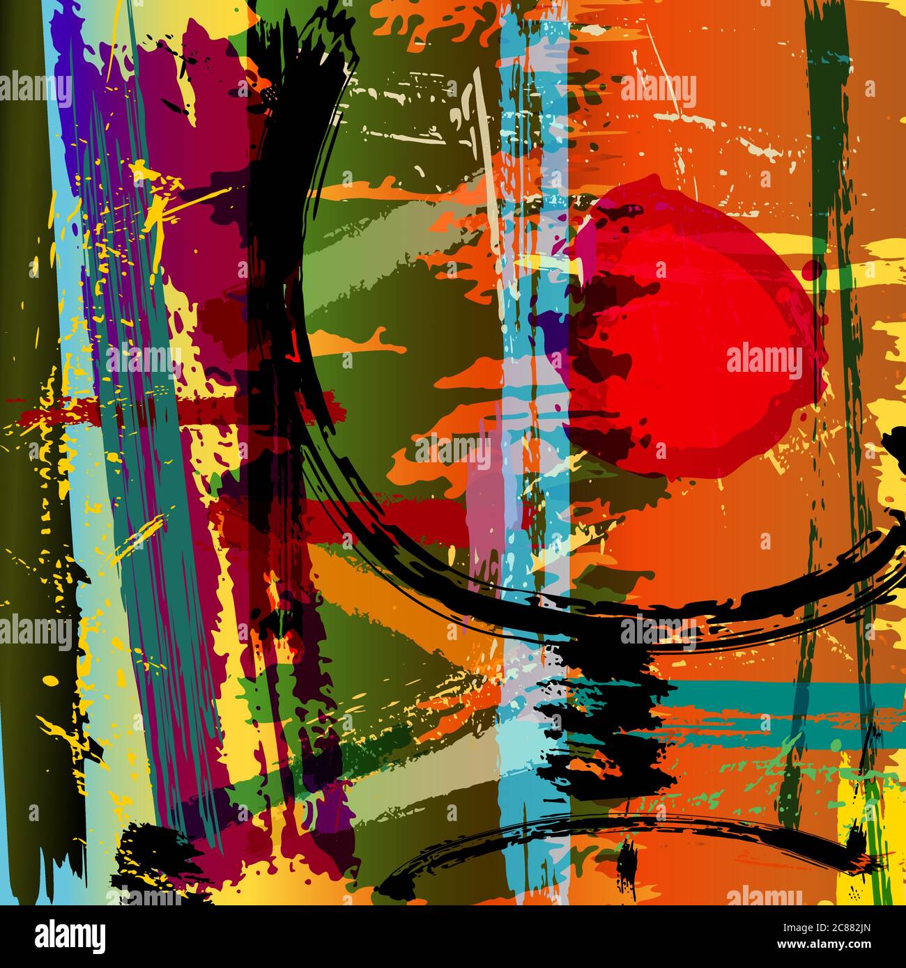 illustration d'arrière-plan abstraite, avec des traits de peinture et des éclaboussures Illustration de Vecteur