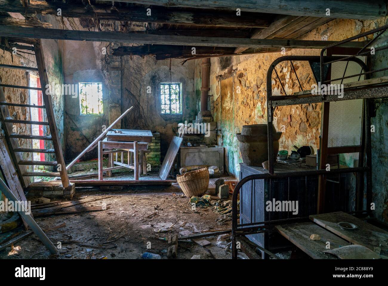 Village abandonné par les pêcheurs à Hong Kong Banque D'Images