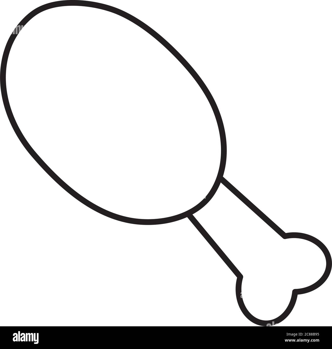 icône de cuisse de poulet sur fond blanc, style de ligne, illustration vectorielle Illustration de Vecteur