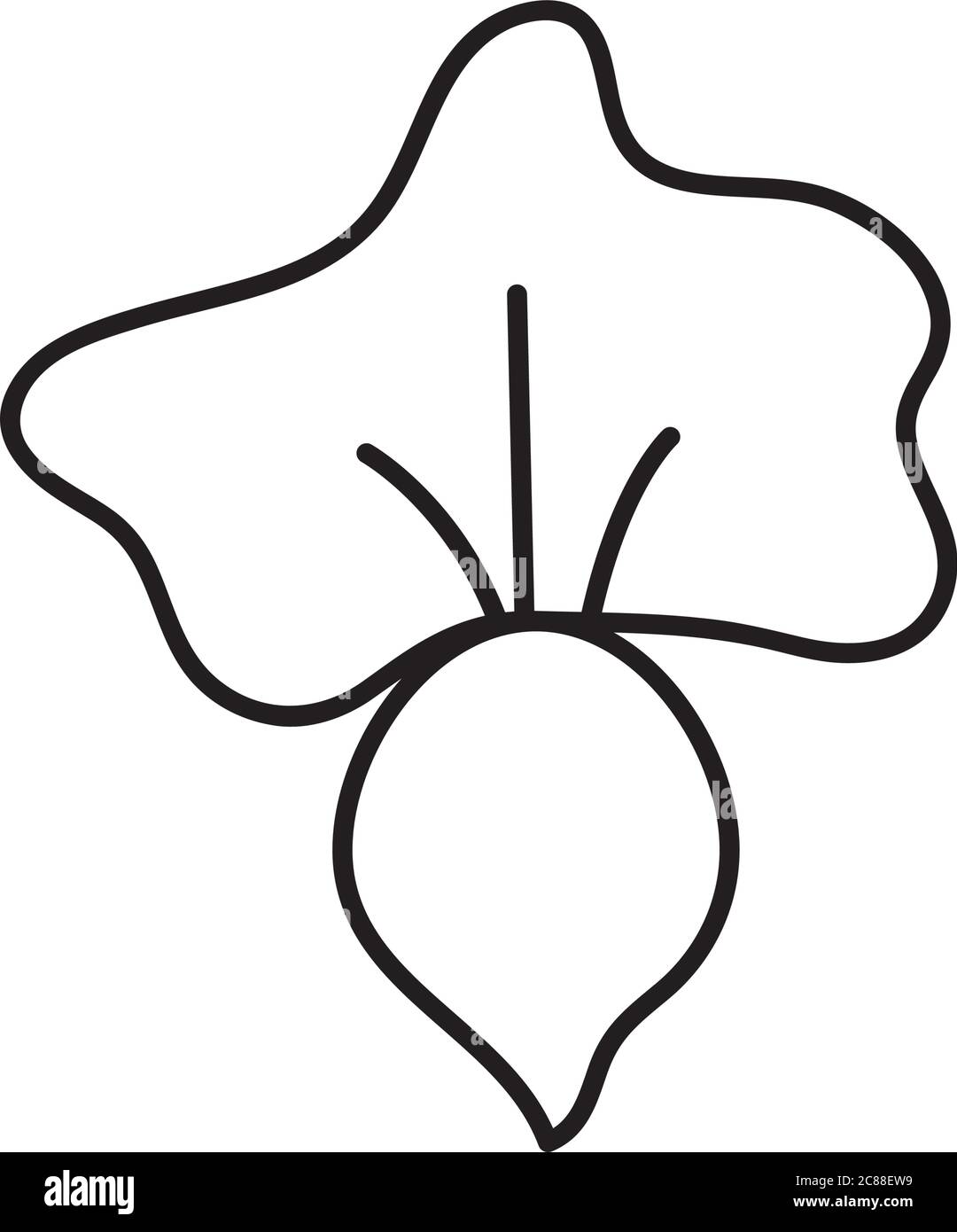 icône de légumes radis sur fond blanc, style de ligne, illustration vectorielle Illustration de Vecteur