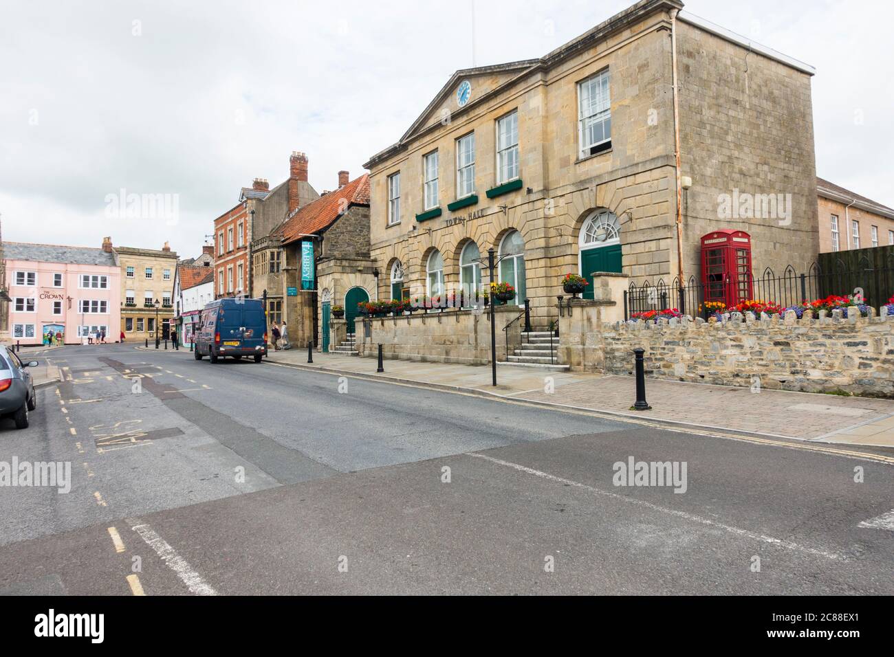 Des rues vides à Glastonbury pendant le confinement de Covid 19, Glastonbury, Somerset, Angleterre, Royaume-Uni. Banque D'Images