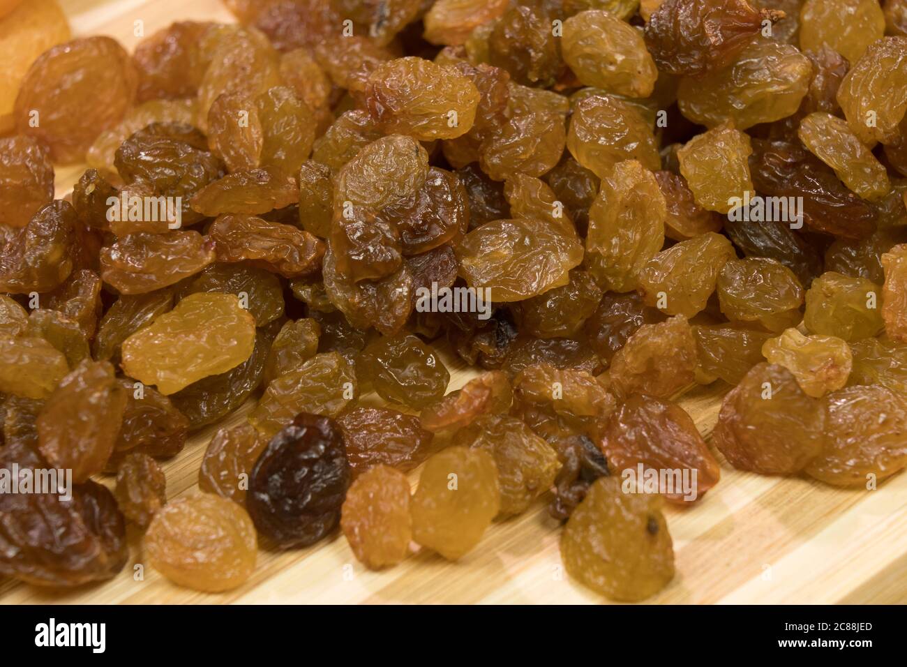 sultana raisins secs arrière-plan rapproché. Fond de fruit Banque D'Images