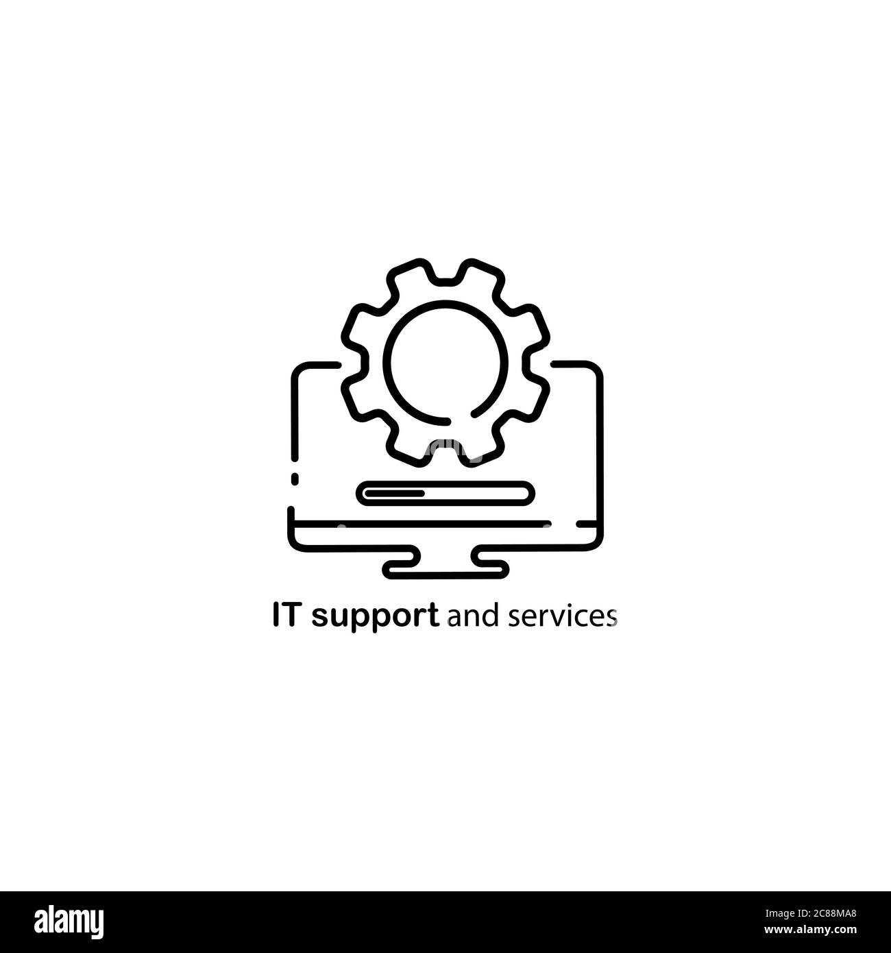 Support technique, icône de service de réparation informatique. Vecteur sur fond blanc isolé. SPE 10. Illustration de Vecteur