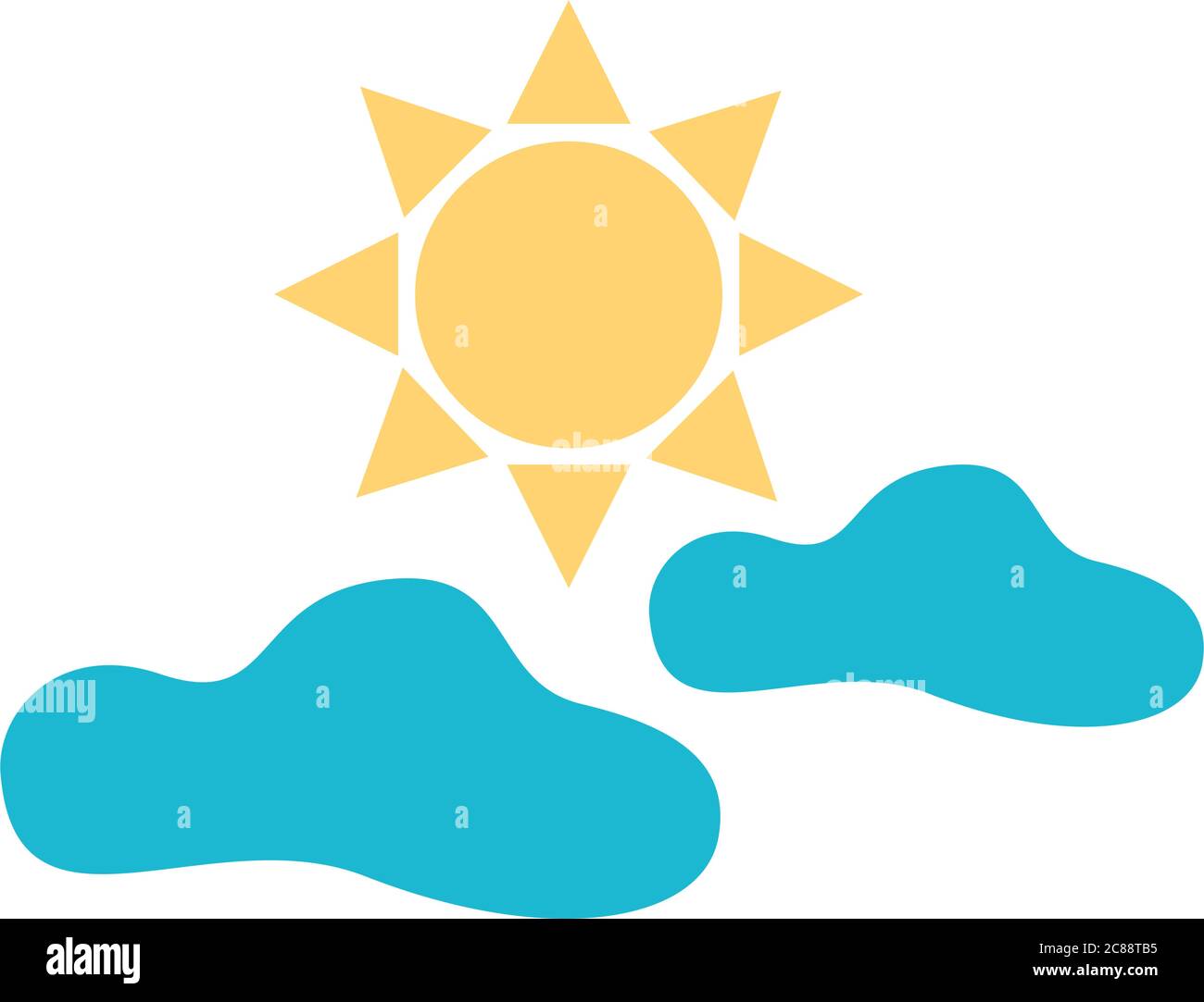 motif vectoriel d'icônes de style ciel plat et soleil et nuages Illustration de Vecteur