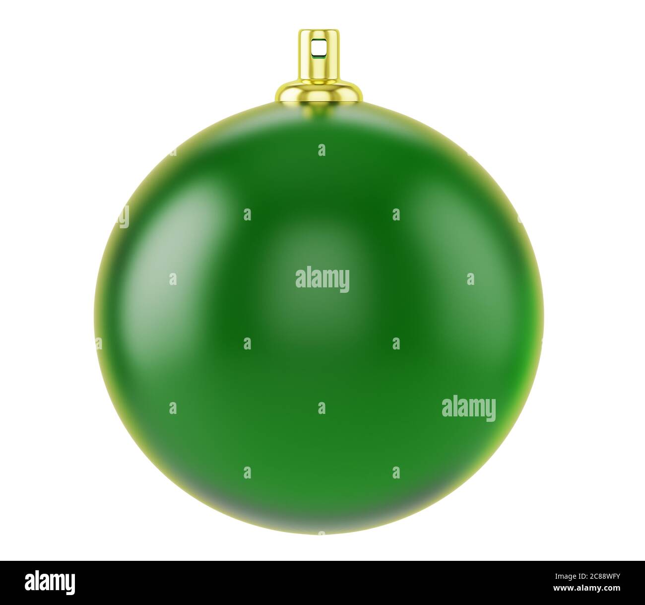 Boule de noël verte isolée sur fond blanc, illustration 3d Banque D'Images