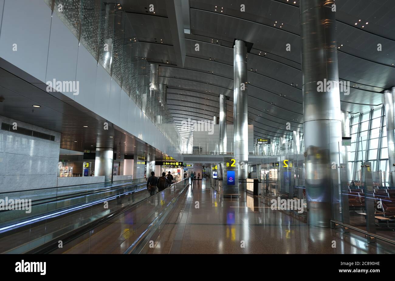 Intérieur de l'aéroport international de Hamad, à Doha Qatar, Moyen-Orient Banque D'Images