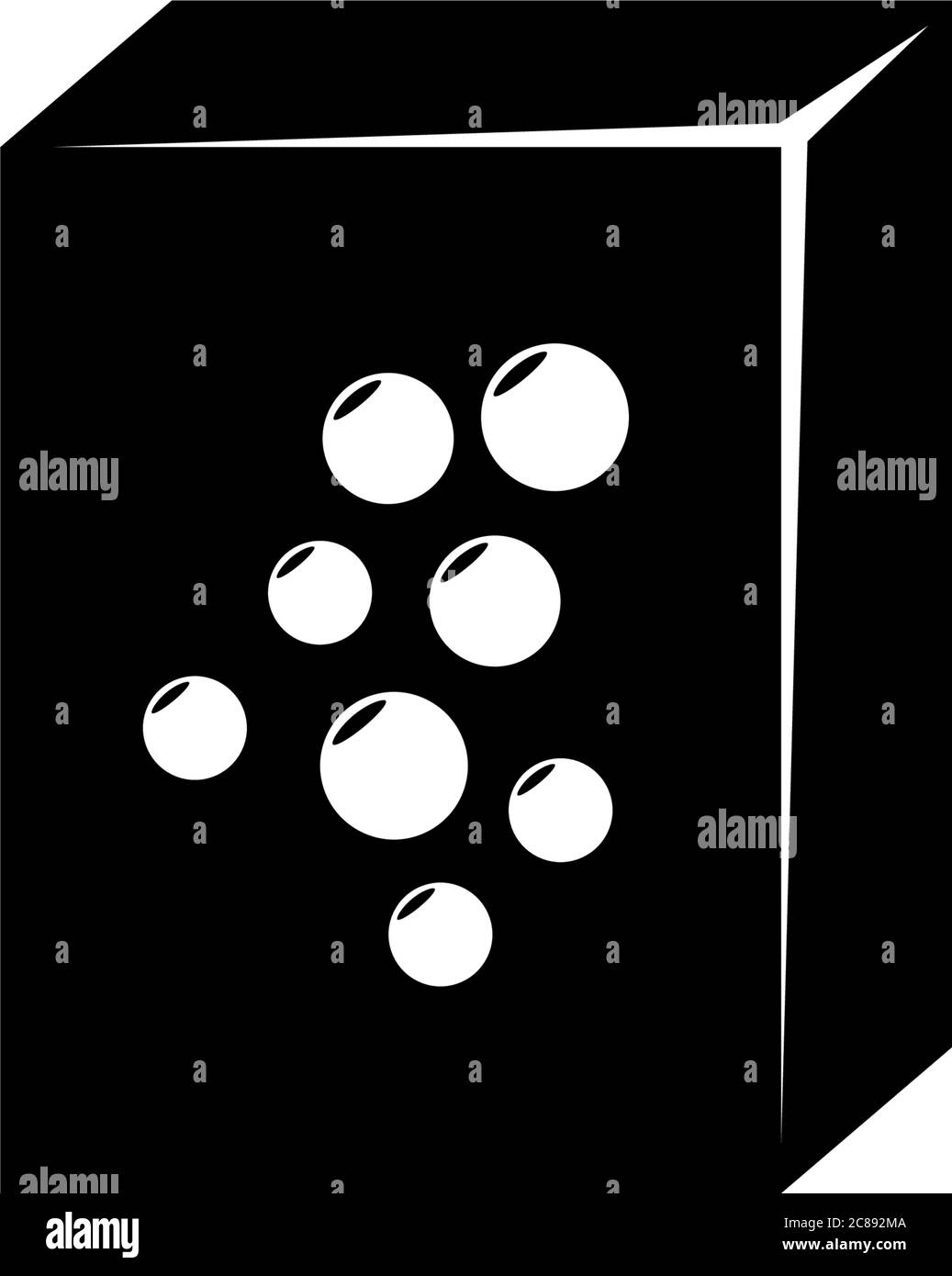 Boîte de poudre pour lavage, kit de détergent étanche. Illustration de l'icône vecteur plat. Symbole noir simple sur fond blanc. Boîte à lessive en poudre Illustration de Vecteur