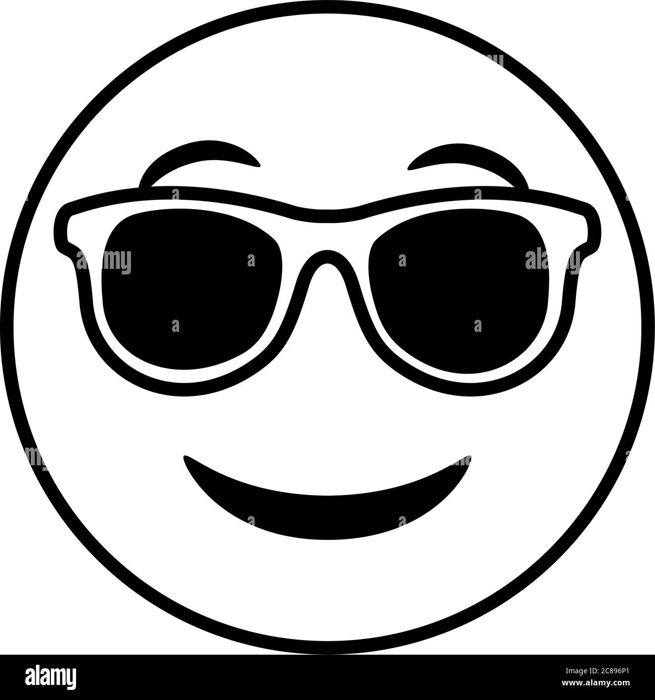 emoji visage classique avec lunettes de soleil style ligne icône vecteur  illustration design Image Vectorielle Stock - Alamy