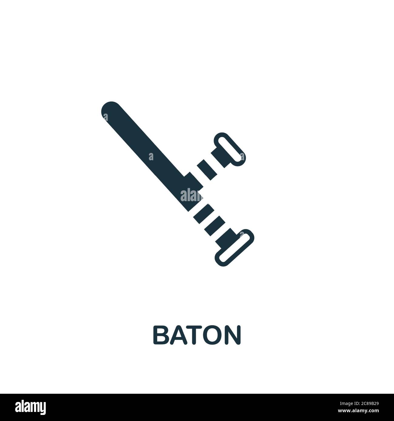 Icône Baton. Un élément simple de la collection de policiers. Icône Creative Baton pour la conception Web, les modèles, les infographies et plus encore Illustration de Vecteur