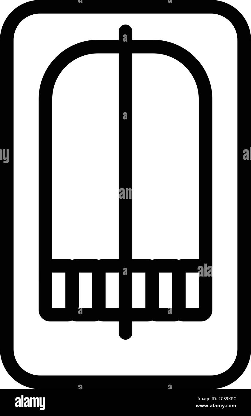 Souris icône de recouvrement animal en bois, style de contour Illustration de Vecteur