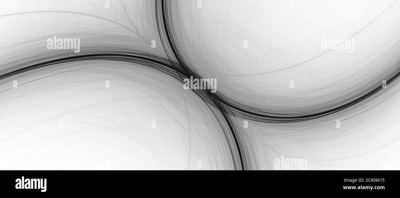 Courbes sombres sur surface claire, carte d'intensité abstraite générée par ordinateur, noir et blanc, arrière-plan abstrait 3D Banque D'Images