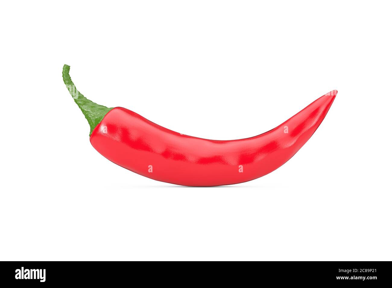 Piment rouge sur fond blanc. Rendu 3d Banque D'Images