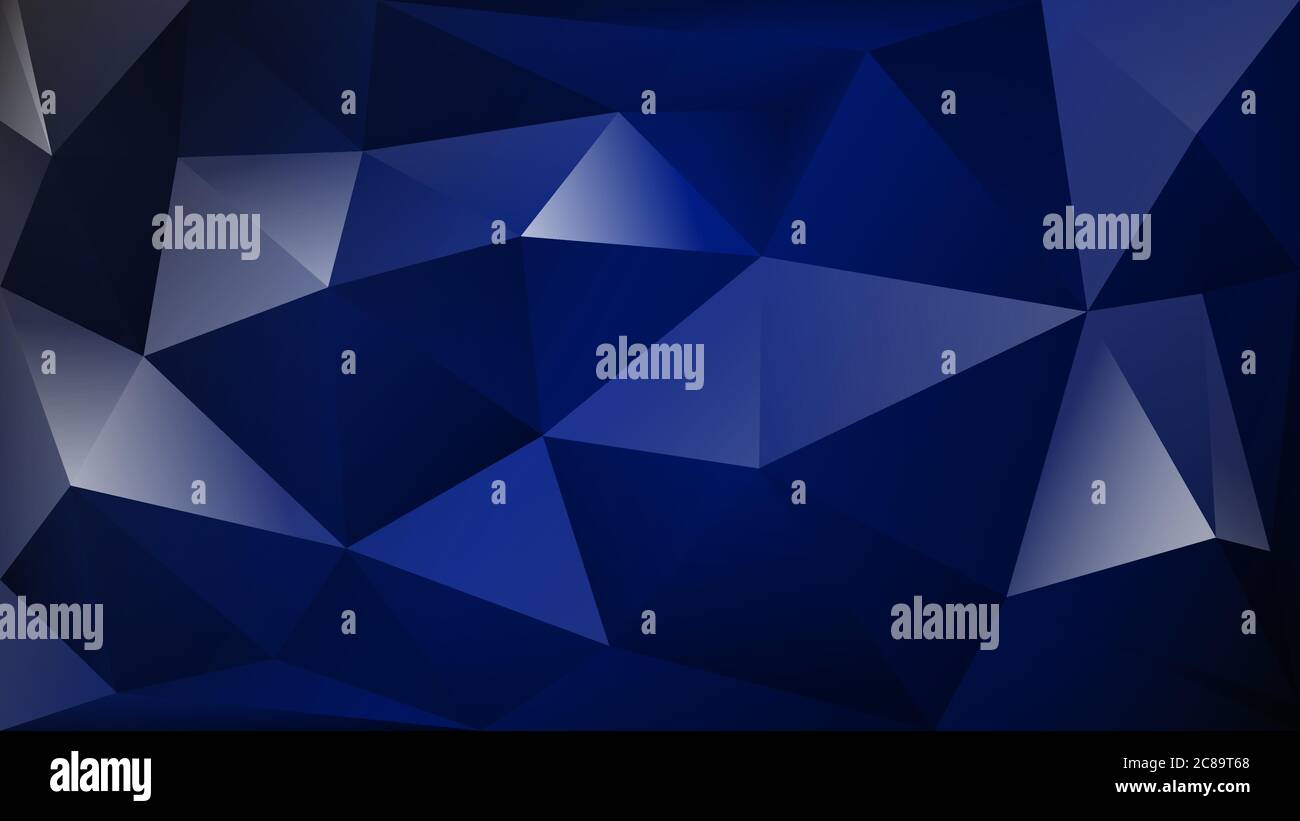 Arrière-plan polygonal abstrait de nombreux triangles de couleur bleu foncé Illustration de Vecteur