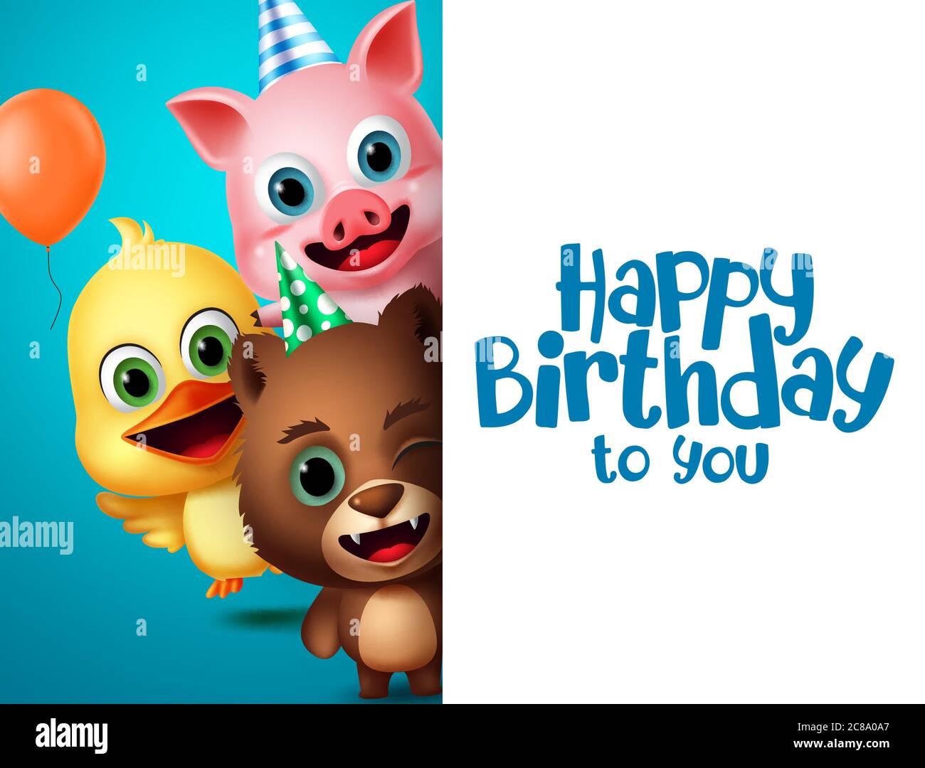 Modele D Arriere Plan Vectoriel De Caracteres Animaux D Anniversaire Message De Vœux De Joyeux Anniversaire En Blanc Espace Vide Pour Les Messages Image Vectorielle Stock Alamy