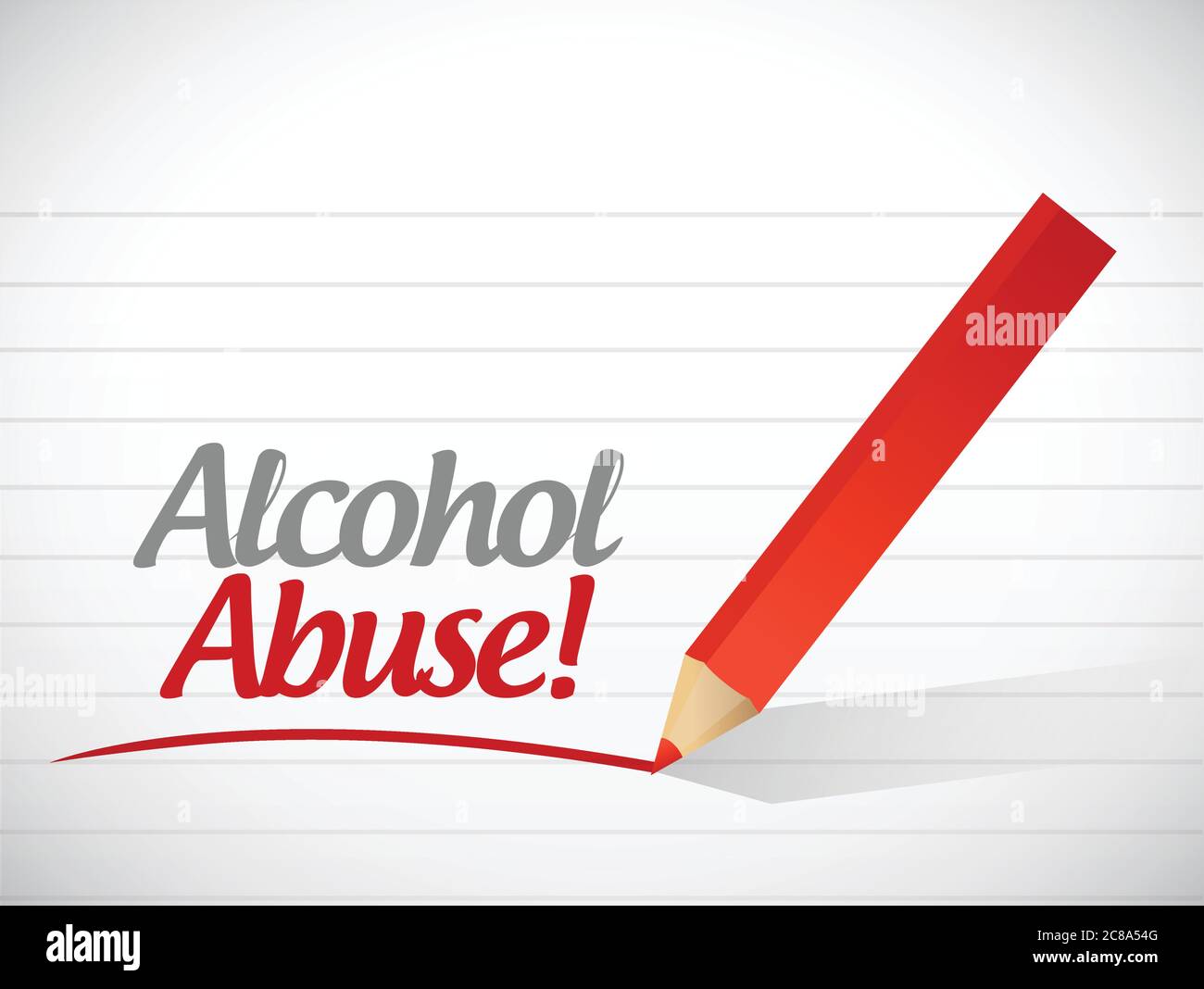 Message d'abus d'alcool lumière ampoule dessin illustration design sur un fond blanc Illustration de Vecteur
