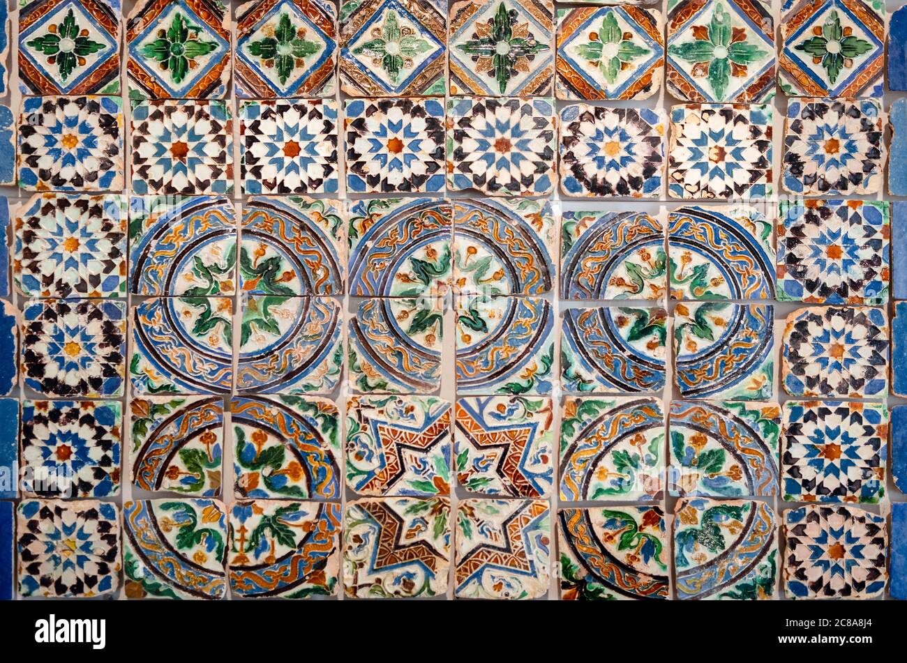 Carreau Mural Mosaïque Mandala Peint à La Main 90x90 Cm - Turquoise, Style Toskan