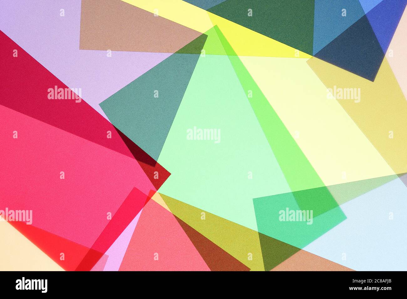 jeu de transparents multicolores et superposés, arrière-plan abstrait et coloré Banque D'Images